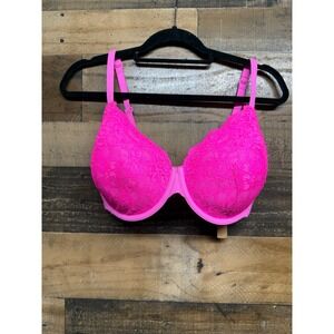 SKIMS Fits Everybody Lace T-Shirt Bra Neon Pink 34DDD BA-TSH-4668 NWT